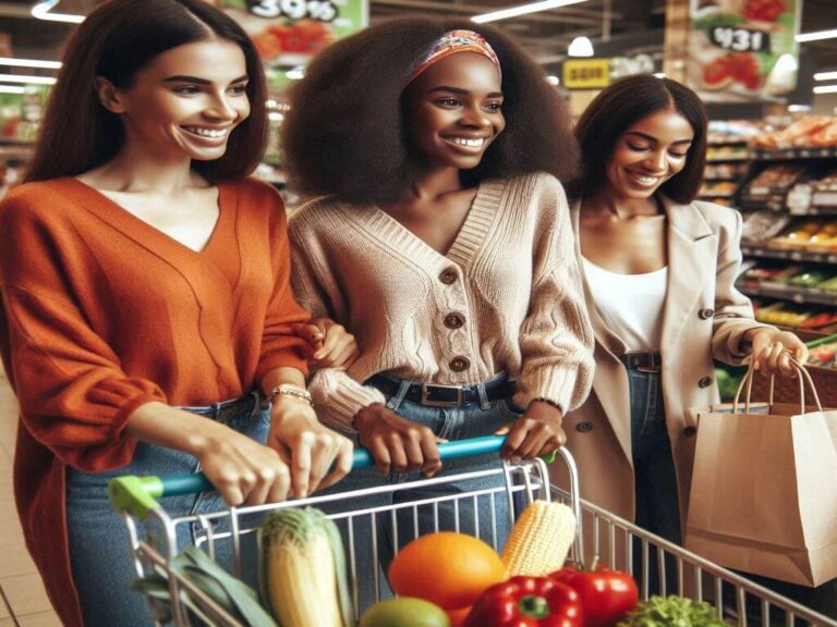 tres mujeres en el supermercado